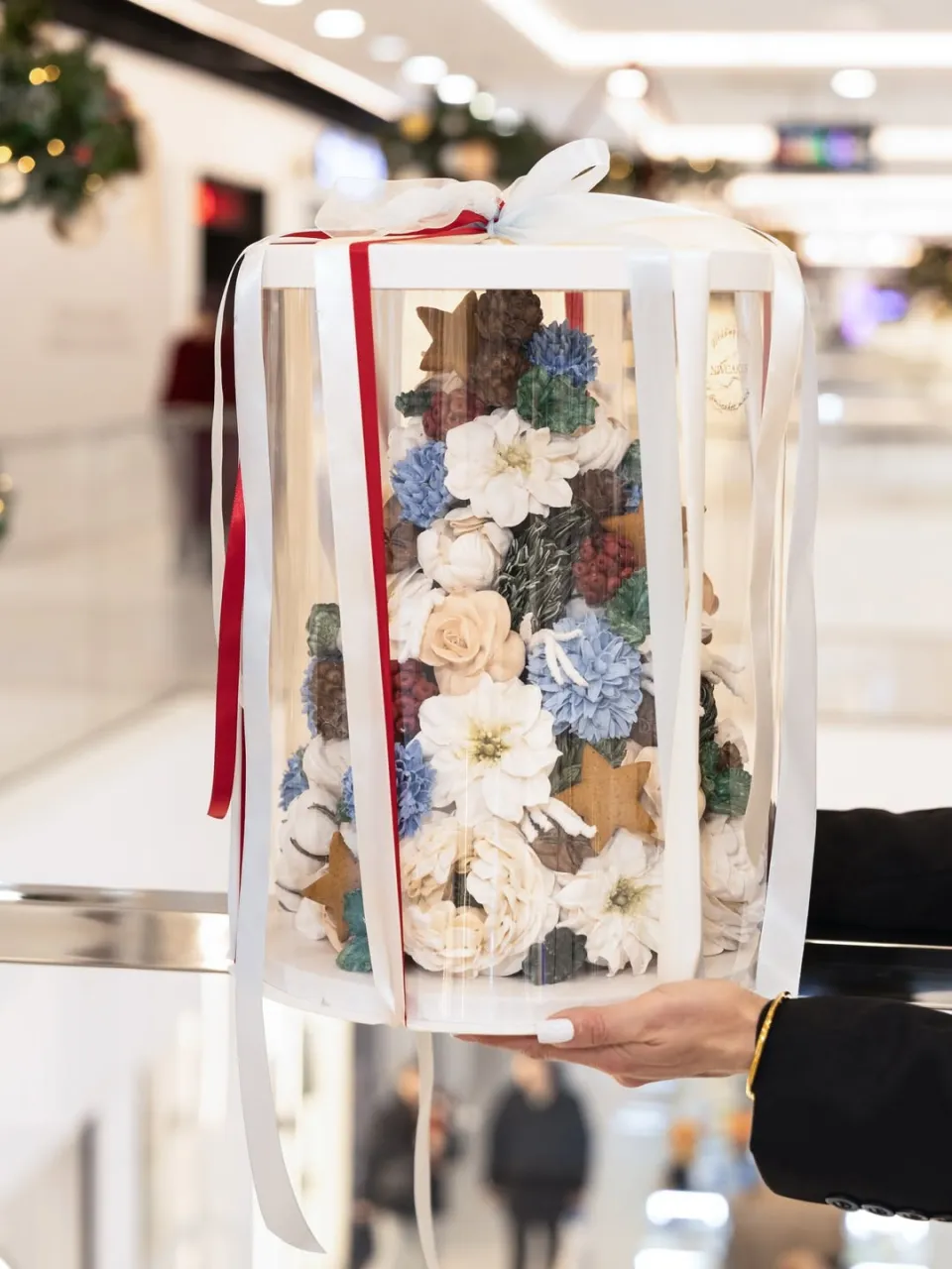 Цветочная пирамида из зефира