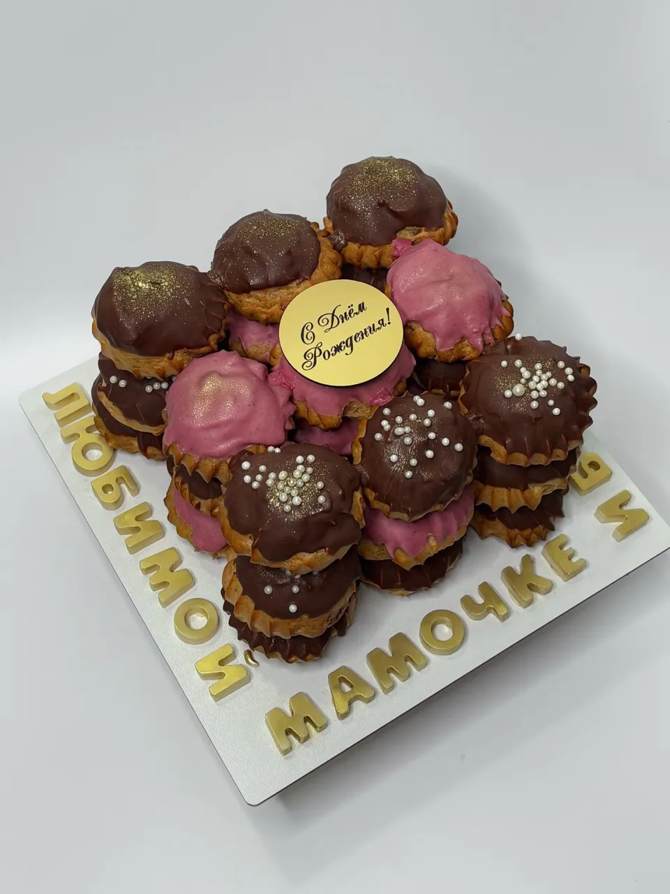 Тортик-кубик из заварных пирожных